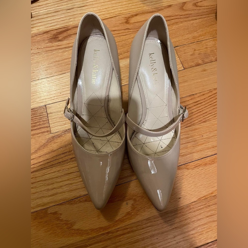 Kelly & Katie tan heels
